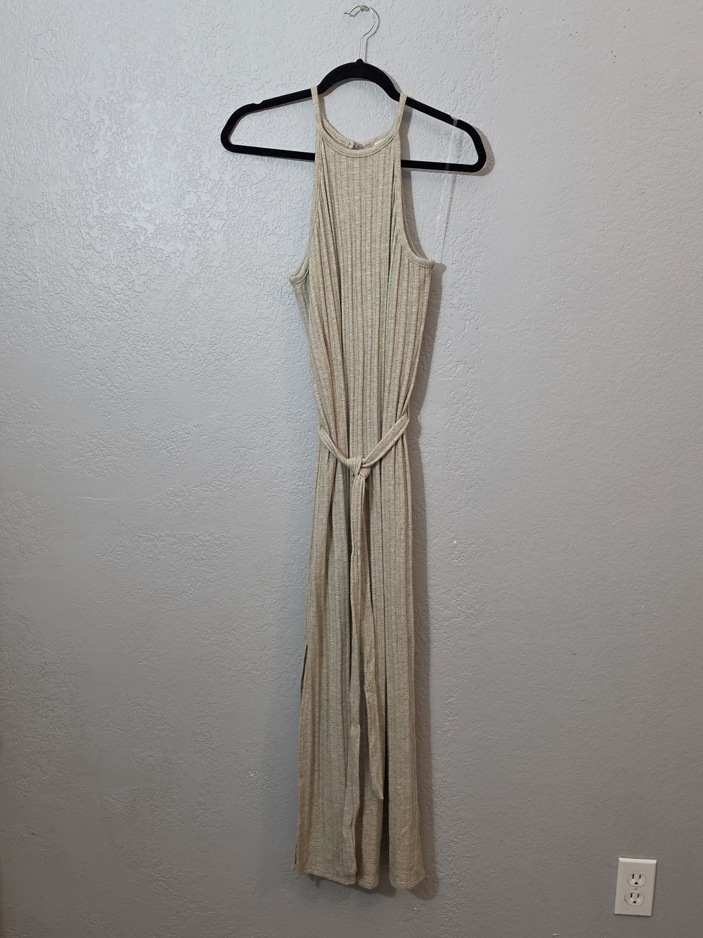 NWT Anthropologie/Amadi Caroline Knit Halter Maxi Dress In Oatmeal Womens M - Picture 4 of 16
